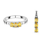 Gelber Saphir-Ring und Anhänger, 925 Silber platiniert ca. 1,24 ct
