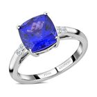 Rhapsody AAAA Tansanit, Weißer Diamant Ring 950 Platin (Größe 16.50) ca. 3,00 ct