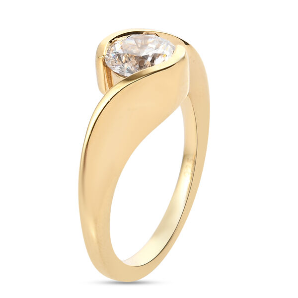 LUSTRO STELLA Hergestellt mit ZIRKONIA Solitär Ring 925 Silber 585 Vergoldet (Größe 16.00) ca. 1,63 ct image number 5