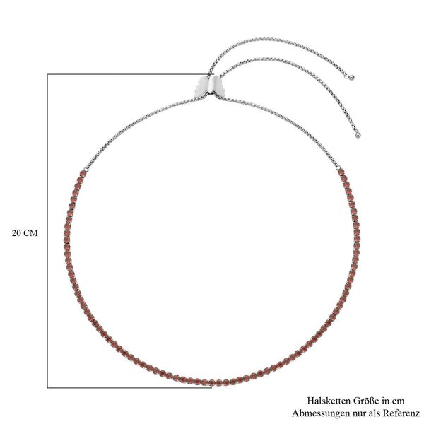 Rote Zirkonia Halskette, ca. 38 cm, Edelstahl ca. 45.00 ct image number 6