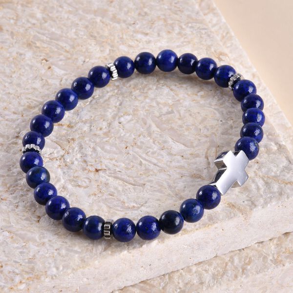Lapislazuli Armband, ca. 19 cm, Edelstahl ca. 65.00 ct image number 2