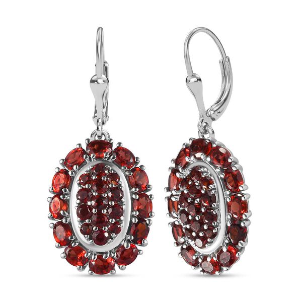 Mosambik Granat Ohrringe 925 Silber rhodiniert ca. 7,05 ct.