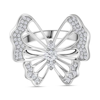 Wei&szlig;er Diamant I4 Ring 925 Silber rhodiniert (Gr&ouml;&szlig;e 17.00) ca. 0,51 ct