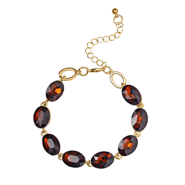 Brauner Kristall Armband ca. 19 cm  Std Gelb image number 0