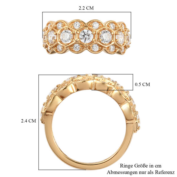 LUSTRO STELLA Hergestellt mit Feinster ZIRKONIA Ring 925 Silber vergoldet image number 7