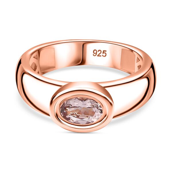 AA Maroppino Morganit Ring 925 Silber 750 Ros&eacute;gold Vermeil (Gr&ouml;&szlig;e 20.00) ca. 0.53 ct