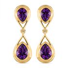 Nat&uuml;rliche, marokkanische Amethyst Ohrringe, 925 Silber vergoldet ca. 3.40 ct