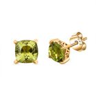 Natürlicher Peridot Ohrringe, 925 Silber Gelbgold Vermeil ca. 2.21 ct