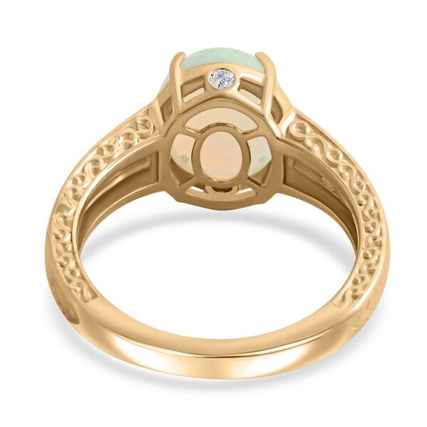 LUXORO zertifiziert und geprüft AAA natürlicher, äthiopischer Welo Opal und Diamant Ring in 417 Gold - 2,10 ct. image number 5