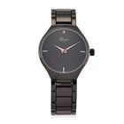 GENOA - Weißer Diamant Uhr mit Japanisches Uhrwerk, 3 ATM Wasserdicht, 316L Edelstahl, Schwarz