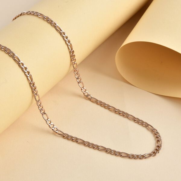 Roséfarbene 316L Edelstahl Figaro-Halskette, ca. 49.5 cm, ca. 10,00g image number 1