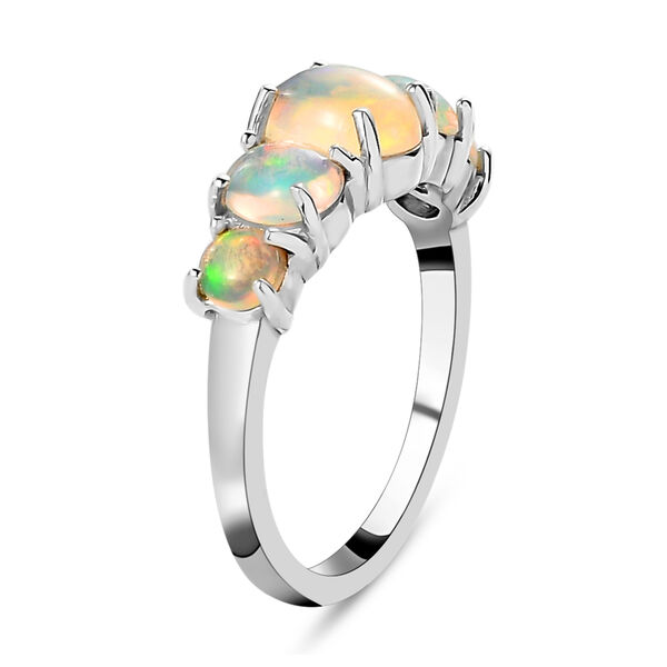 Natürlicher, äthiopischer Opal-Ring, 925 Silber platiniert  ca. 1,19 ct image number 5