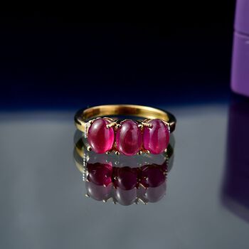 AA Afrikanischer Rubin und Diamant Ring - 4,24 ct.