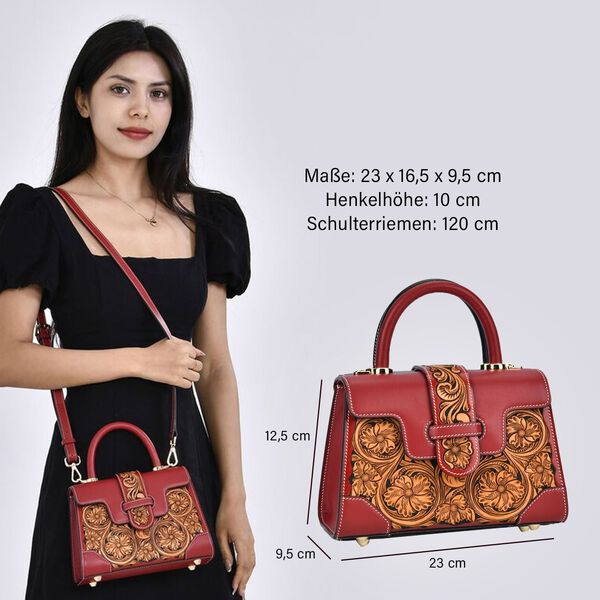 Grand Pelle  - Echtleder Handtasche, bordeaux rot image number 5