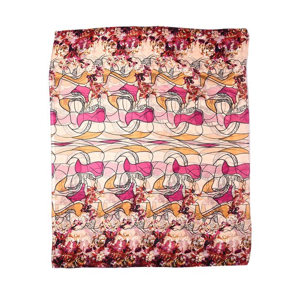 LA MAREY - 100% nat&uuml;rlicher, bedruckter Maulbeerseiden-Schal in Geschenkbox, 110x180 cm, Mehrfarbig image number 5