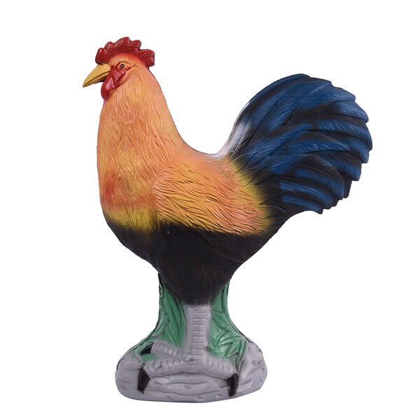 Hahn Gartendekoration, Orange, Schwarz und Blau image number 1