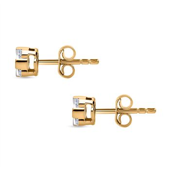 LUXURIANT SI-GH Labor Diamant Ohrringe, 925 Silber mit 750 Gelbgold Vermeil - 0,50 ct.