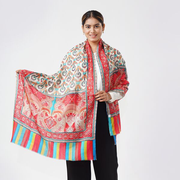 LA MAREY Schal aus 100% Premium-Kaschmir mit Digitaldruck, 70x200 cm, mehrfarbig image number 6