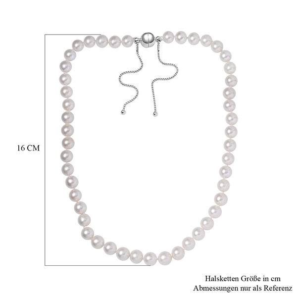 Wei&szlig;e S&uuml;&szlig;wasser Perle Halskette ca. 45 cm 925 Silber rhodiniert image number 5