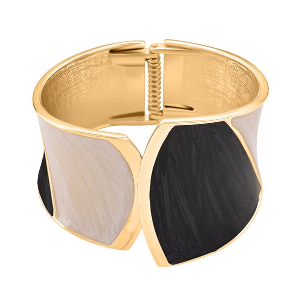 Emaille-Armreif im Colorblock-Design, ca. 17 cm, Schwarz image number 0