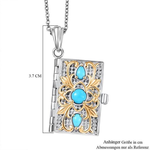 AA Sleeping Beauty Türkis heiliger Bibel-Anhänger mit 45cm Kette - 0,72 ct. image number 9