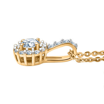 LUXURIANT DIAMOND - Lab Grown Diamant SI-GH Schmuckset ca. 50 cm 925 Silber 750 Gelbgold Vermeil ca. 0.50 ct