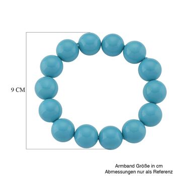 Blauer Muschelkernperle (15-17 mm) Armband flexibles (18.00-19.00 cm)