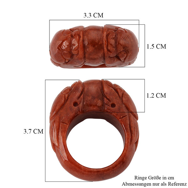 Burmesischer Rote Jadeit Jade Ring (Gr&ouml;&szlig;e 18.00) ca. 85.00 ct image number 6