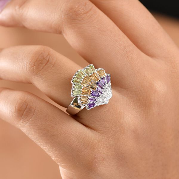 GP Shell Trionfo Kollektion - AA Multi-Edelstein, Zirkon und blauer Saphir Ring/ Anh&auml;nger  - 1,41 ct. image number 4