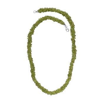 Peridot Halskette ca. 50 cm 925 Silber rhodiniert ca. 210.00 ct