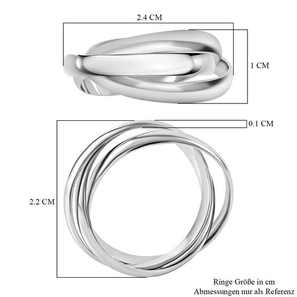 Royal Bali Kollektion- Wickelring Trio in rhodiniertem 925 Silber image number 5