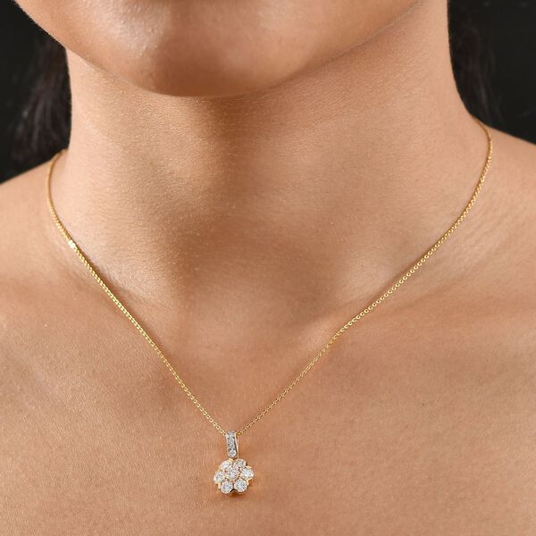 Moissanit Anhänger mit 50cm Kette, 925 Silber vergoldet - 1,51 ct. image number 3