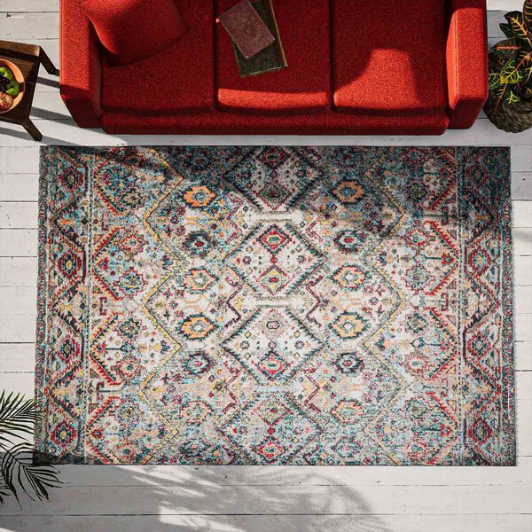 Blockdruck Teppich, Grau image number 1