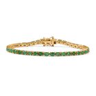 Gemfields Kagem Sambischer Smaragd Armband ca. 19 cm 925 Silber 750 Gelbgold Vermeil ca. 6.97 ct