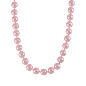 Rosa Muschelkernperle Halskette ca. 50 cm Reiner Edelstahl