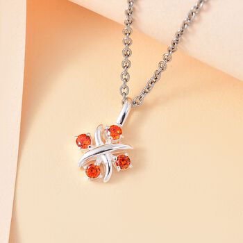 Designer Inspiriert XOXO Orange Zirkonia Schmuckset 925 Silber und Edelstahl