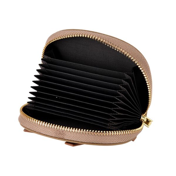 Echtleder Kartenetui mit RFID Schutz, Rei&szlig;verschlussfach, 10,5x8,5x2,5cm, Khaki image number 6