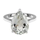 Prasiolith Ring, 925 Silber platiniert (Größe 21.00) ca. 7.49 ct