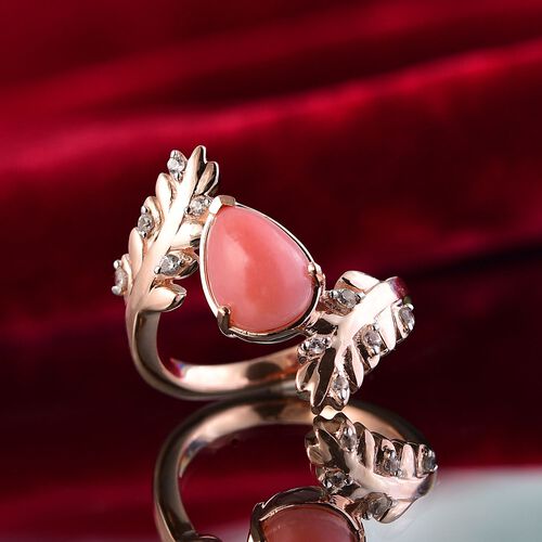 AA Vinicunca-Peruanischer, Weißer Zirkon Ring 925 Silber 750 rosévergoldet (Größe 17.00) ca. 1,88 ct image number 1