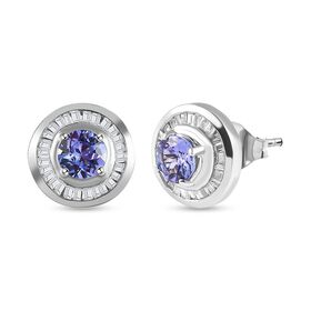 Tansanit und Diamant-Ohrstecker - 1,35 ct.