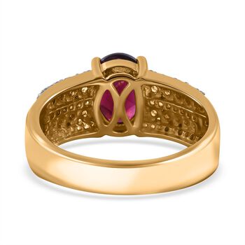 AA Rhodolith Granat und Zirkon Ring - 2,91 ct.
