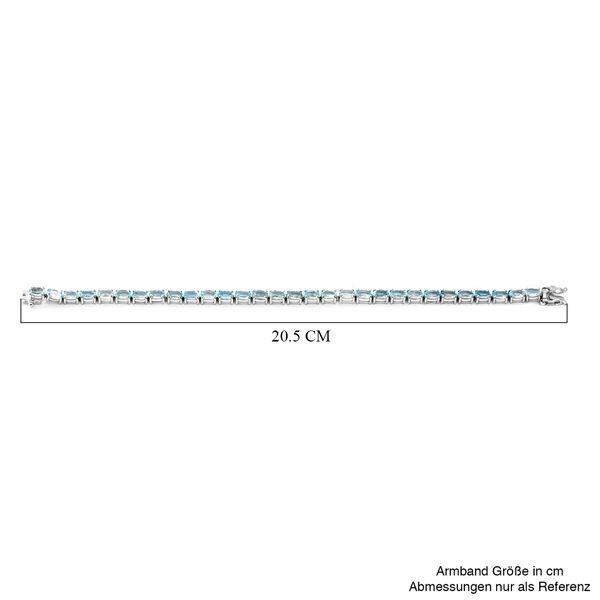 Himmelblaues Topas-Armband, ca. 20 cm, 925 Silber platiniert ca. 16,96 ct image number 3