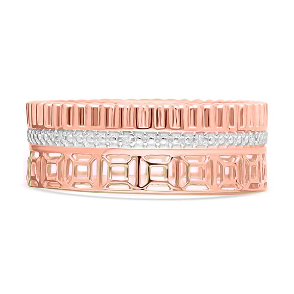 Weißer Diamant P Ring 925 Silber Roségold Vermeil (Größe 18.00) image number 0