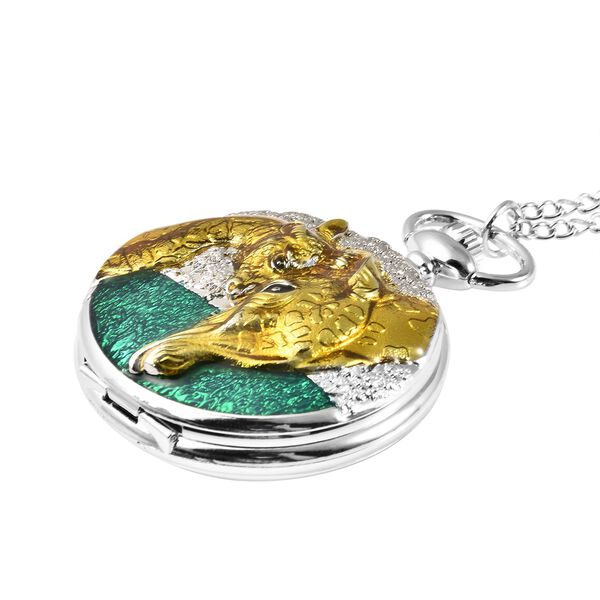 STRADA Taschenuhr mit 79cm Kette im Giraffenmotiv, Japanisches Uhrwerk image number 4