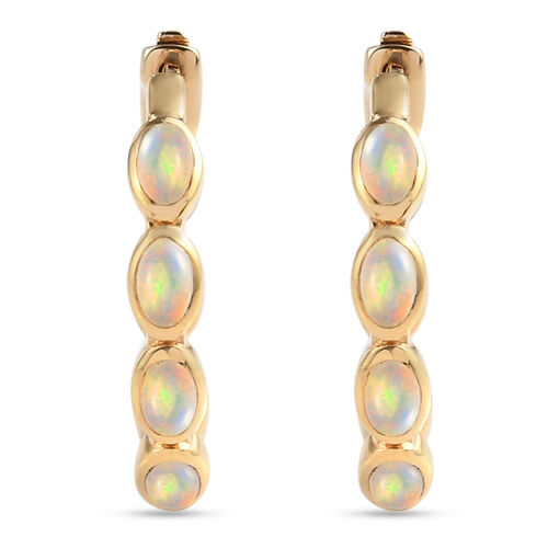 Natürlicher Äthiopischer Opal Ohrringe 925 Silber Gelbgold Vermeil ca. 2,72 ct image number 0