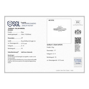 LUXURIANT SGL zertifizierter VS-GH Labor Diamant Ring - 0,75 ct.