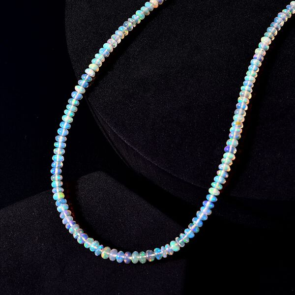 LUXORO zertifiziert und geprüft AAAA natürliche, äthiopische Welo Opal Halskette in 585 Gold, 45+5 cm - 40 ct. image number 1