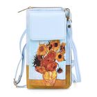 MUSEUM COLLECTION - Crossbody-Bag mit Sonnenblumen Vincent van Gogh, RFID-Schutz, Größe 20x11x2 cm, Himmelblau