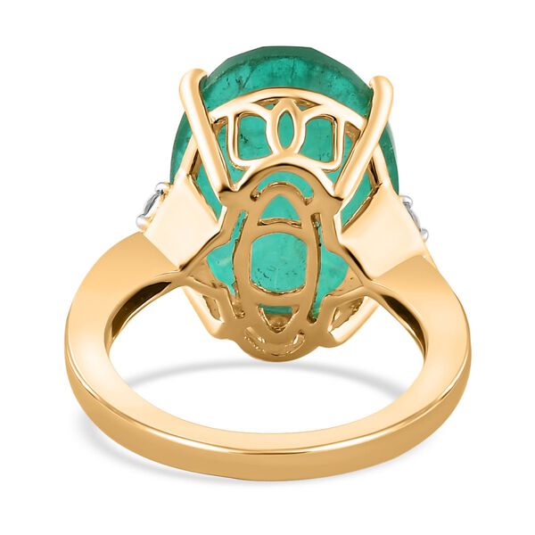 Smaragd Quarz Triplett und Zirkon Ring - 10,60 ct. image number 6