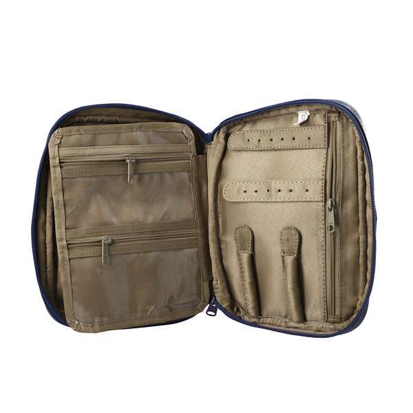 SUKRITI: Handbemalter Schmuckkoffer, Sonnenblumen-Muster, Dunkelblau image number 4